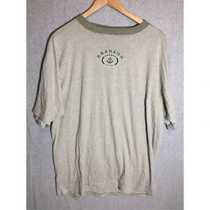 Mens Prairie Mountain Shirt Tee Branson Missouri Stripes Green White Tourist
